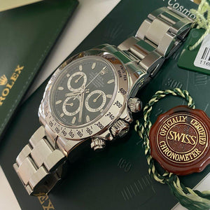 Rolex Daytona 116520 •BLACK DIAL• (2009-V) - Swiss Watch Trader 