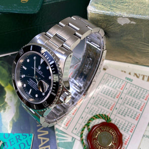Rolex Submariner 16610 Date •Tritium Dial• (1993 - X Serial) - Swiss Watch Trader 