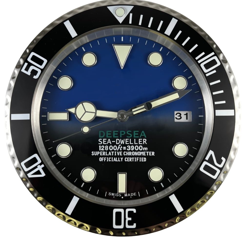 Rolex Deepsea D Blue Wall Clock