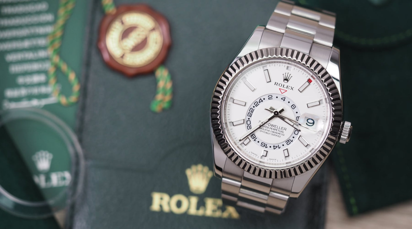 Sky dweller steel white on sale dial