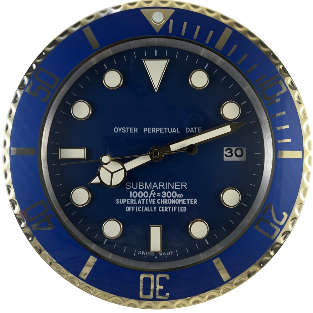 Rolex Submariner Wall Clock Blue Dial