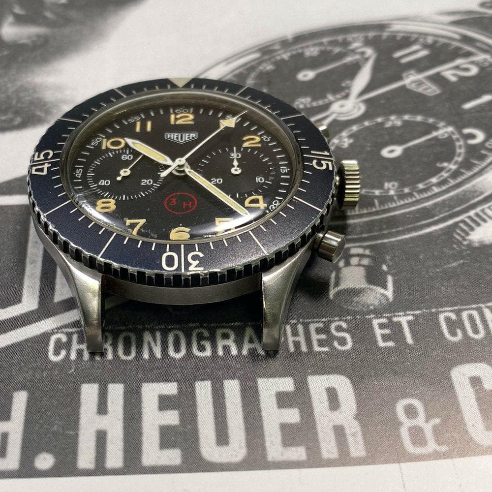 Heuer Bundeswehr Bund 3H 1550 SG Flyback Chronograph Military Watch