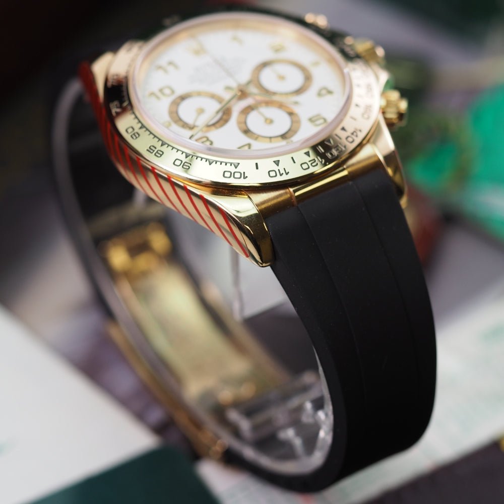 Rolex daytona hot sale gold rubber