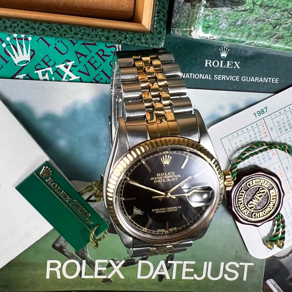 Rolex datejust 16013 black on sale dial