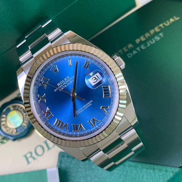 Azzurro blue store rolex