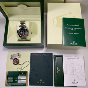 Rolex Daytona 116520 •BLACK DIAL• (2008 - M Serial) - Swiss Watch Trader 