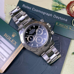 Rolex Daytona 116520 •BLACK DIAL• (2010 - V Serial) - Swiss Watch Trader 