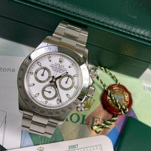 Rolex Daytona 116520 •WHITE DIAL• (2006 - D Serial) - Swiss Watch Trader 