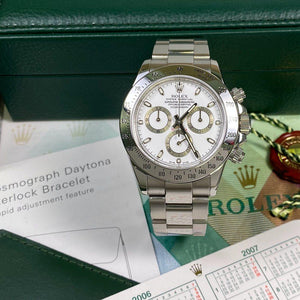 Rolex Daytona 116520 •WHITE DIAL• (2006 - D Serial) - Swiss Watch Trader 
