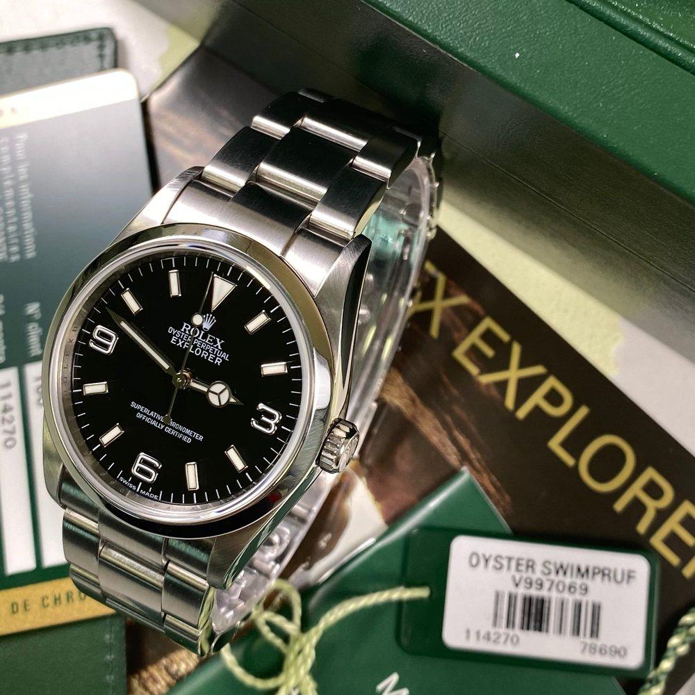 Pre Owned Rolex Explorer 114270 36mm Engraved Rehaut