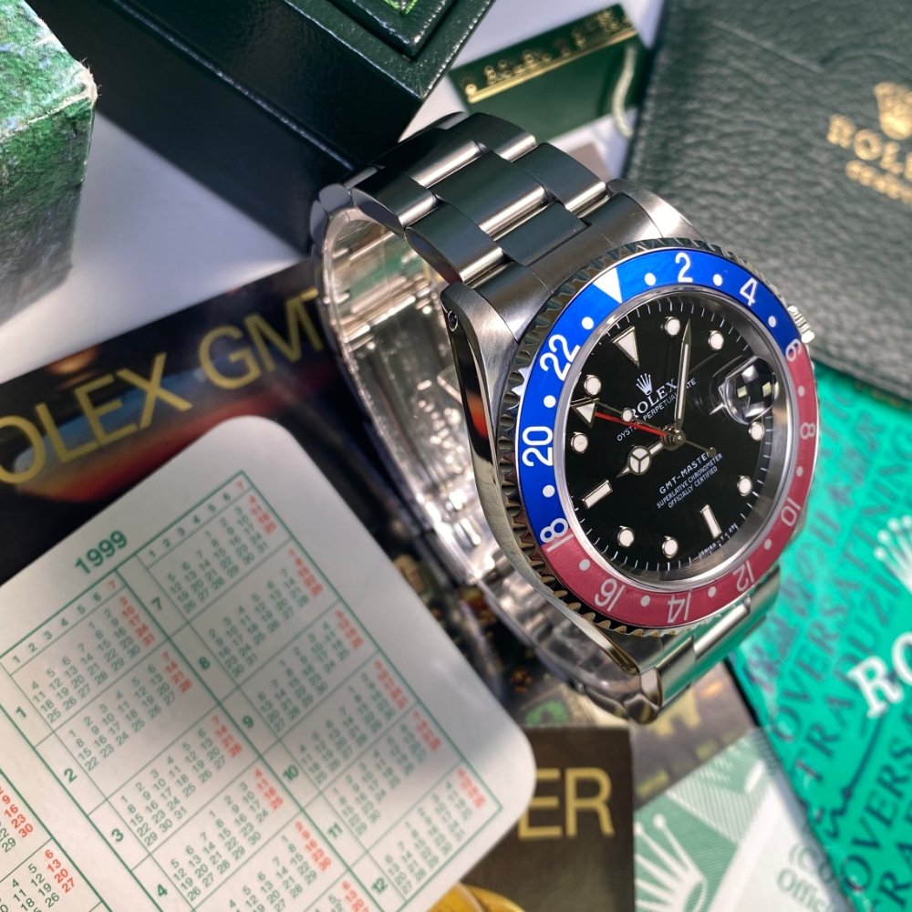 Rolex watch red and on sale blue