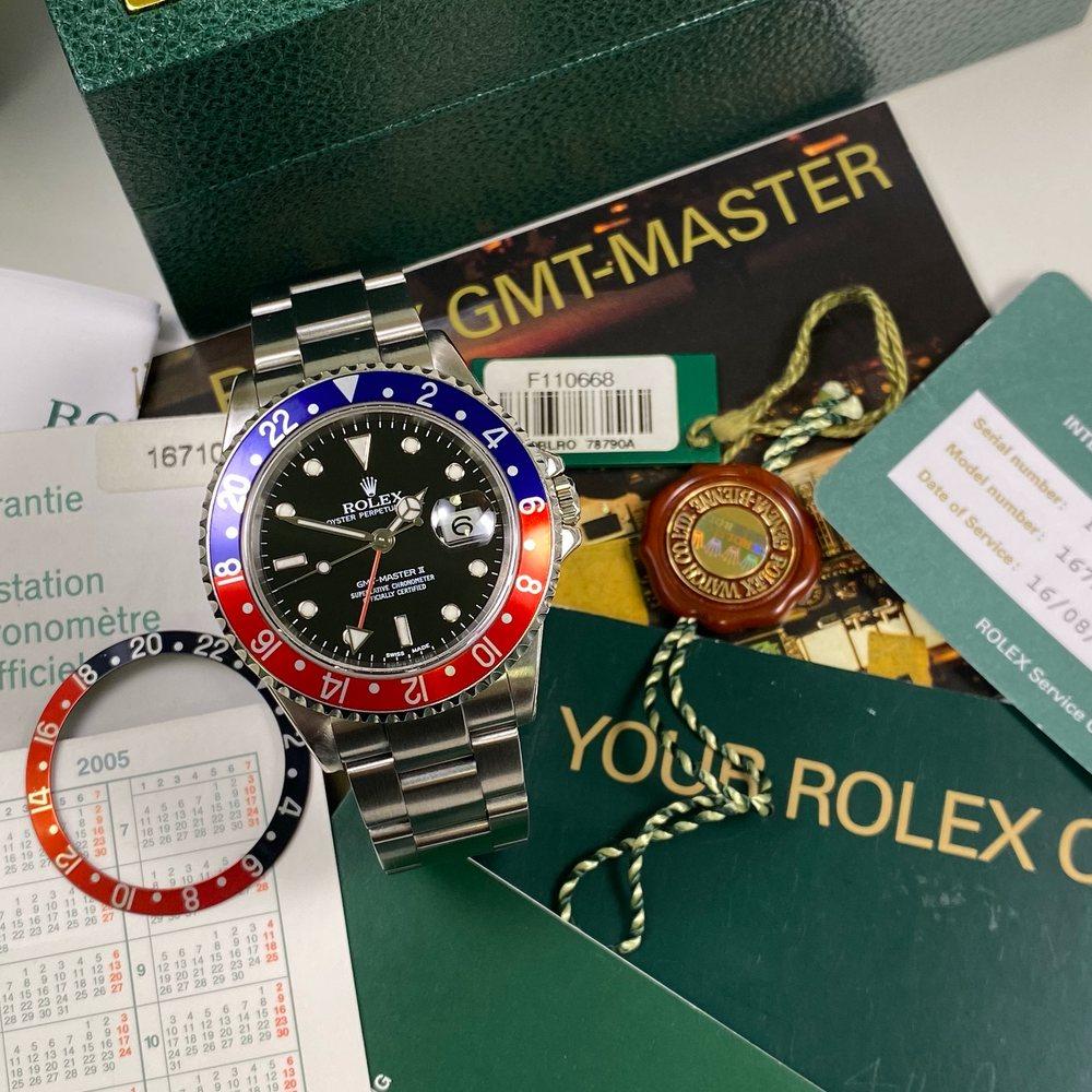 Rolex GMT Master II 16710 Pepsi (2004 - F Serial) - Swiss Watch Trader 