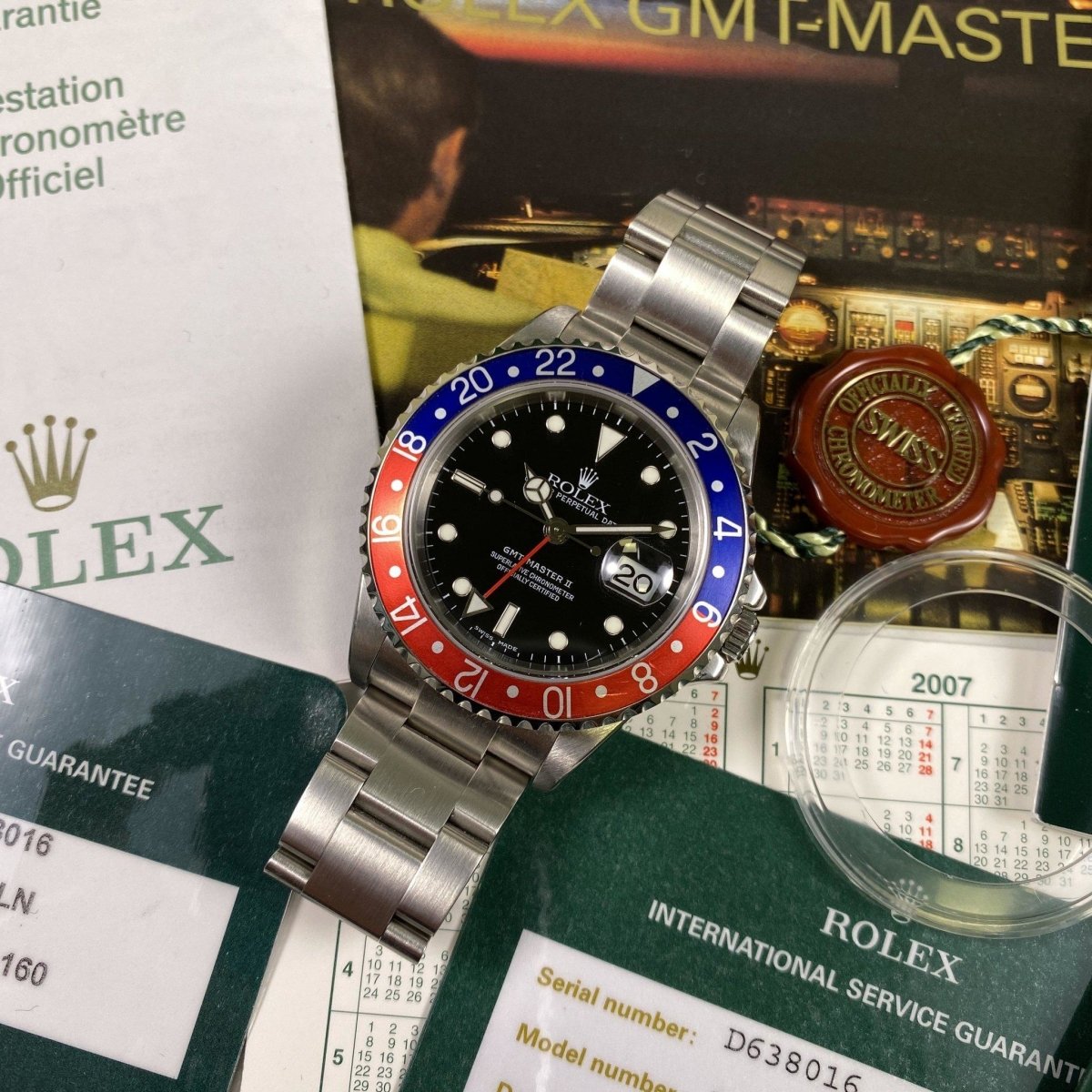 Rolex GMT Master II 16710 Pepsi (2006-D) - Swiss Watch Trader 