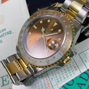 Rolex GMT Master II 16713 Rootbeer (1994-N) - Swiss Watch Trader 