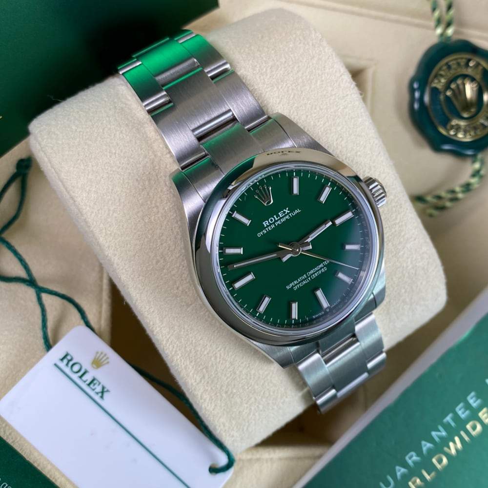 Rolex oyster perpetual 2021 green new arrivals