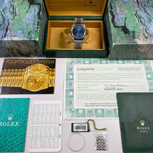 Rolex Oyster Perpetual Air-King 14000 34mm •BLUE DIAL• (2000 - P Serial) - Swiss Watch Trader 