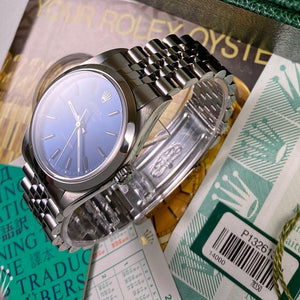 Rolex Oyster Perpetual Air-King 14000 34mm •BLUE DIAL• (2000 - P Serial) - Swiss Watch Trader 