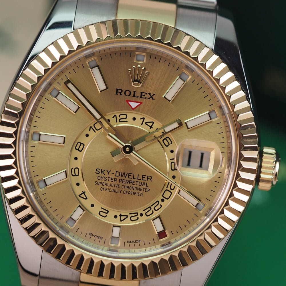 Gold rolex sky discount dweller for sale