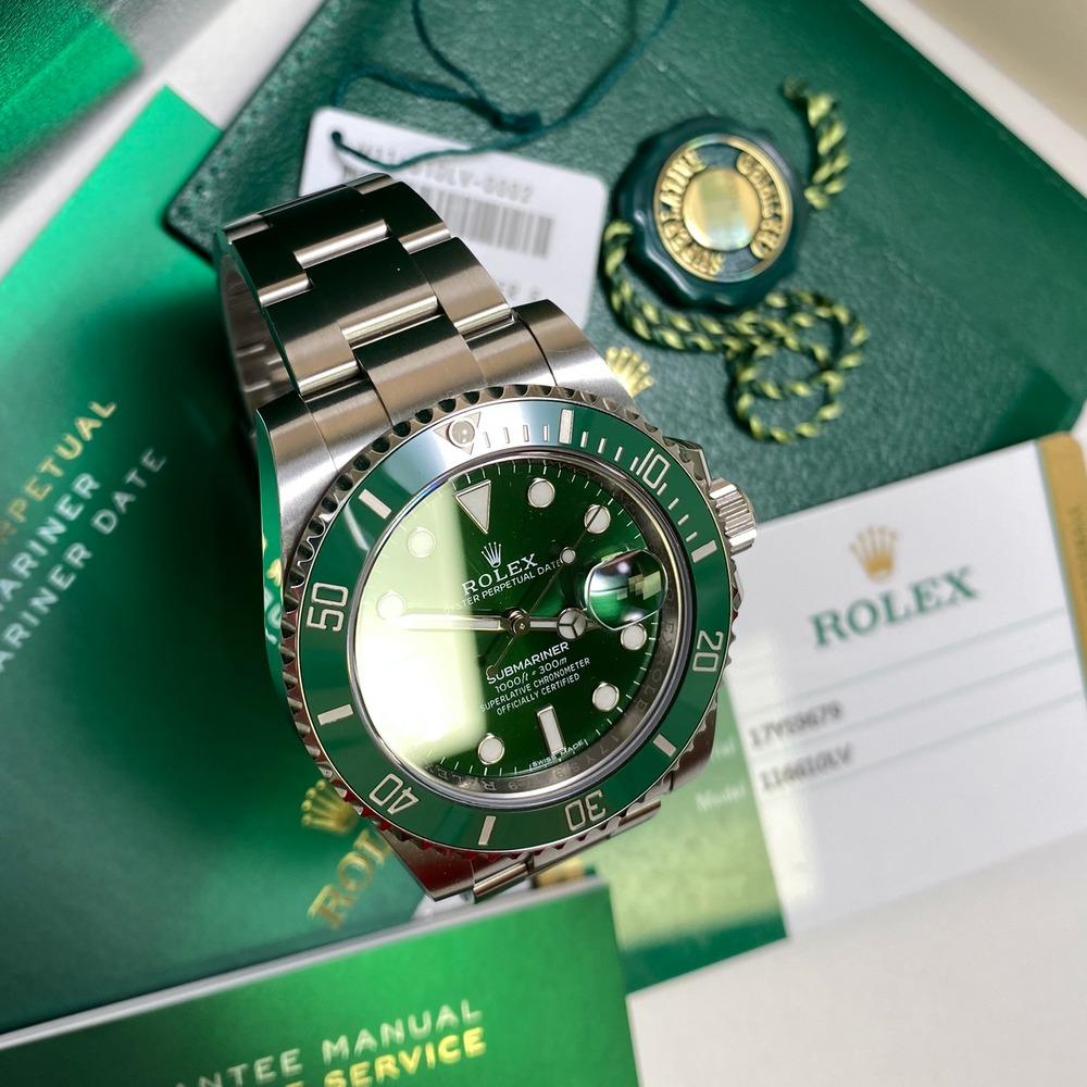 ROLEX Green Submariner Dial 116610LV Pre-Owned Condition ( GENUINE PART )