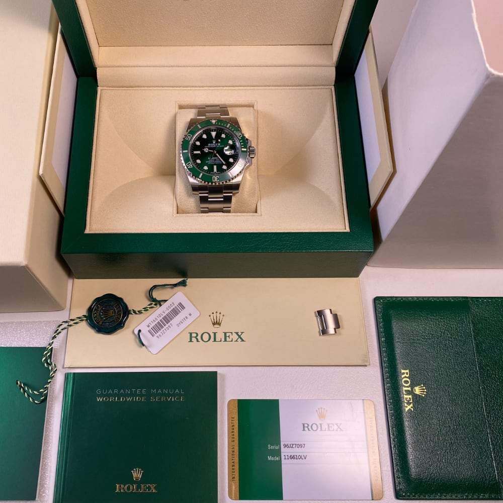 Rolex Submariner Hulk 116610LV Green Ceramic Bezel Watch Box Papers MINT