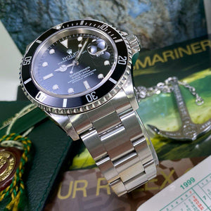 Rolex Submariner 16610 Date •SWISS DIAL• (1999 - A Serial) - Swiss Watch Trader 