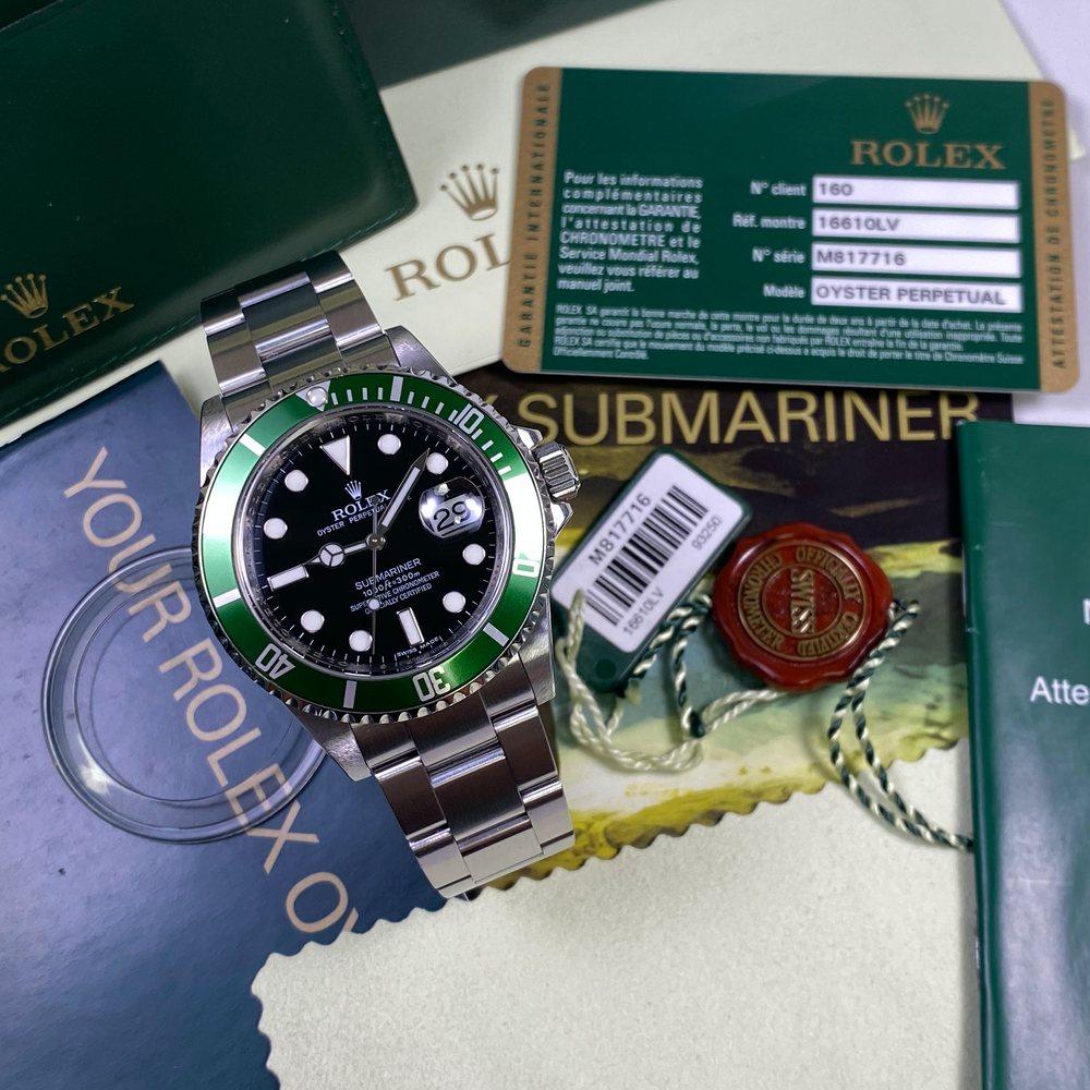 UNPOLISHED Rolex Submariner Date KERMIT Green 16610 LV Stainless Steel  Watch