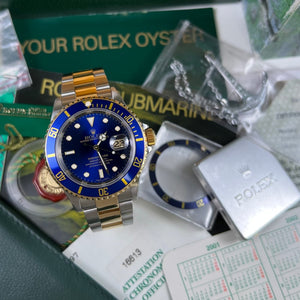 Rolex Submariner 16613 Blue Dial (2001) - Swiss Watch Trader