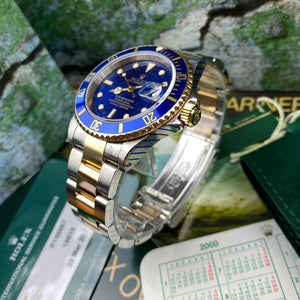 Rolex Submariner 16613 Blue Dial (2002 - P Serial) - Swiss Watch Trader 