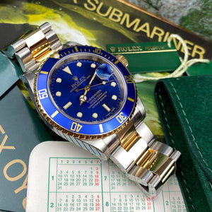 Rolex Submariner 16613 Blue Dial (2002 - P Serial) - Swiss Watch Trader 