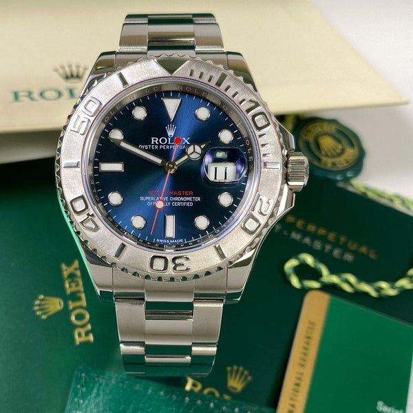 Yachtmaster best sale blue dial