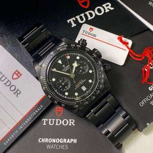 Tudor Black Bay Chrono Dark 79360DK All Blacks - Swiss Watch Trader 